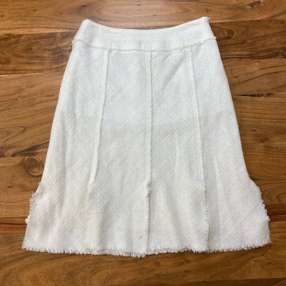 WDNY White Boucle Skirt